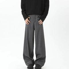 HEARUJOY - Grey Black Suit Pants Men Fashion Society Mens Dress Pants Korean Loose Straight Pants Mens Office Formal Trousers Plus Size