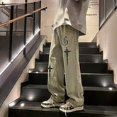 Hearujoy Men's Retro Jeans Neutral Wide Leg Denim Trousers Loose Straight Man Jeans Streetwear Boy Casual Baggy Hip Hop New Y2K