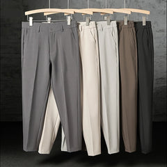 HEARUJOY - New Fashion Male Suit Pants Light Luxury Draped Cropped Button-down Business Casual Pants Premium Slim-fit Elegant Dress Trouser