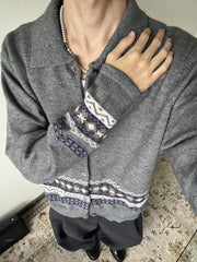 HEARUJOY - Streetwear Vintage Sweatercoats Men's Autumn Winter Casual Button-up Lapel Sweater Cardigans Men Fashionable Slim Fit Sweaters