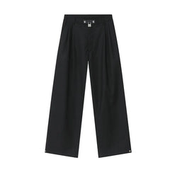 Hearujoy Minimalist Men's Casual Suit Pants Wide Leg Soild Color Loose Male Elastic Waist Trousers Stylish Summer 9C6152
