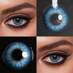YICKYUE - Marsala Brown Degree Colored Contact Lenses With Prescription 14.5mm 6 Months Disposable Blue Soft Lens for Eye Makeup