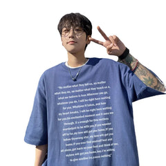 HEARUJOY - T Shirt Oversized Cotton For Men White Men's Letter Print T-shirts Men 5XL Casual Wear Summer Tee Shirts Big Size Clothing