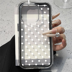 YICKYUE - Cute Polka Dot Phone Case For iPhone 17 Pro Max Case For iPhone 16 11 12 13 14 15 Pro Max 17 Air Soft Shockproof Glossy Cover