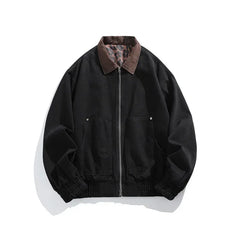 HEARUJOY - Men's Jacket Men's Workwear Collared Outerwear Vintage Pure Cotton Leopard Print Detroit Jacket Mens Leather Bomber Jacket Denim