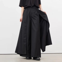 HEARUJOY - Mens Skirt Pants Japanese Dark Gothic Style Double-Layer Culottes Fashion Personality All-Match Casual Wide-Leg Pants Men'S Wear
