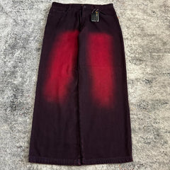Hearujoy Y2K New Fashion washing Embroidery Loose Jeans Men Women Street Casual Joker Mopping Oversized Wide leg Pants Couple denim Jeans