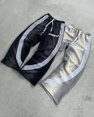Hearujoy American Vintage Striped Slacks Y2K New Harajuku Sports Pants Men's High Street Punk Hip Hop Casual Joker Loose Wide Leg Pants