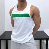 HEARUJOY - 100% Cotton Vest Men Sleeveless Sprots Slim Fit T-shirt Summer Fitness Muscles Tank Top Beach Contrast Color Tee Mens Clothing