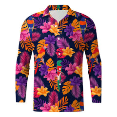 HEARUJOY - Comfort Roll-Up Sleeves Men'S Slim Fit Shirt Men Long Sleeve Winter Casual Printed Shirts Fashion Top Blouse Shirts For Man 셔츠