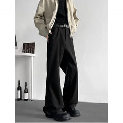 HEARUJOY - Suit Pants Men Fashion Society Mens Black Dress Pants Korean Casual Loose Straight Pants Mens Office Formal Trousers M-3XL
