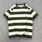 HEARUJOY - Heavyweight Pure Cotton Round Neck T-shirt for Men Locomotive Styles Streetwear Summer Casual Men Short Sleeve Stripe Tshirt Top