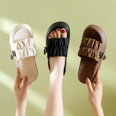Hearujoy Fashion Platform Slippers Women Summer 2024 Light Slide Flat Sandals Comfortable Soft Bottom Non-slip Elastic Design Flip Flops