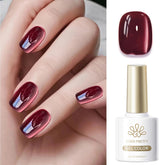 YICKYUE - 10ml Dark Red Coffee Brown Glass Bead Cat Magnetic Gel Nail Polish Semi Permanent Soak Off UV Gel Varnish Manicure