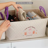 YICKYUE - Cute Cartoon Thick Fabric Storage Basket, Washable Organizer for Home Living Room, Toys Clothes Snack Storage Bin
