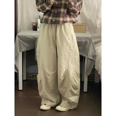 HEARUJOY - Japanese Retro Pleated Wide-leg Men Spring and Autumn Simple Elastic Waist Work Casual Pants