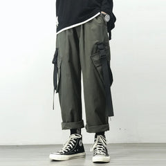 HEARUJOY - Harem Jogger Pants Men Streetwear Cargo Pants Hip Hop Ribbons Casual Mens Pants Ankle-length Men Trousers Ankle-length