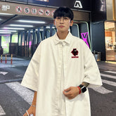 YICKYUE - Men's Oversized Shirts Fashion 5XL White Mens Blouse Anime Print Oversize Shirt Casual Wear Summer for Men New Clothing