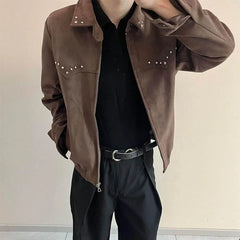 HEARUJOY - Autumn New Men's Solid Color Short Flight Jacket American Retro Fashion Trend Street Hip Hop Loose Casual Niche Men's Tops