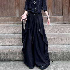 HEARUJOY - XS-5XL Y2k Irregular Skirt Pants Gothic Dark Multi-Layer Casual Pants Genderless Streetwear Fashion Youth Wide-Leg Pants Unisex