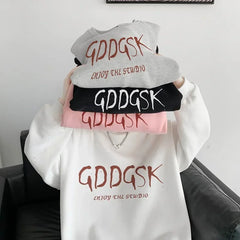 HEARUJOY - Men's Oversized Hoodie White 5XL Unisex Autumn Over Size Hoodies for Men Letter Print Man Casual Wear Hoody Male Sweatshirt
