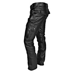 Hearujoy 2024 New Men's Leather Pants Retro Punk Loose Casual Straight-leg Pants Autumn Winter High Street Goth Style Long Trousers