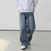 Hearujoy Summer Man's Jeans Korean Zipper Retro Straight Tube Trend Fashion Loose Casual Male Denim Pants Simple 9C5642
