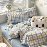 YICKYUE - A-Class Skin-Friendly Thickened Twill Bedding Set, Cartoon Pattern, College Dorm Single Bed 3/4 Pieces