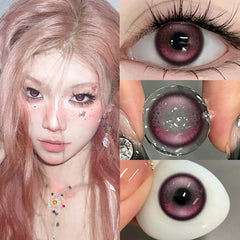 YICKYUE - 1pair High Quality Lenses Pink Contact Lenses for Eyes Leopard Pupils Myopia Lenses Natural Makeup Brown Beauty Contacts