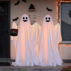 YICKYUE - 85/165CM Life-Size Scary Standing Ghost Glow-in-the-Dark Outdoor Halloween Decoration for Front Door Garden Haunted House