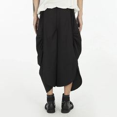Hearujoy Original Design Y2k Loose Culottes Men Trend Dark Wide-leg Pants New Casual Pants Pleated Genderless Culottes