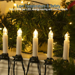 YICKYUE - Flameless Taper Christmas Candle String Light with Clips 10 LED for Home Party Xmas Tree Ornaments Holiday Decorations
