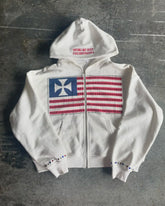 HEARUJOY - Minimally Designed Color Printed Pattern Fashionable Hooded Sweatshirt Korean Classic Daily Loose Casual Zipper Sweatshirt