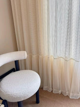 YICKYUE - French Luxury Sheer Curtains for Living Dining Room Bedroom sparkly Patchwork Skirt Pearl White Tulle Window Decor Elegant Door