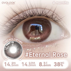 YICKYUE - 2pcs Moon Overture Cosmetic Contact Lenses Glossy Deep Blue‑Grey Fixed‑Axis Highlight Semi‑Annual Soft Eye Makeup Lenses