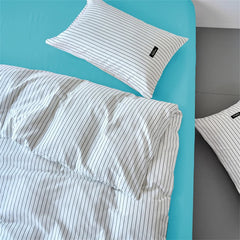 YICKYUE - 3pcs Duvet Cover Set 100% Cotton Quilt Cover+Pillowcase For All-Seasons Stripe Comforter Cover Single Queen Home Bedding