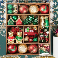 YICKYUE - 70pcs Christmas Ball Sets Christmas Tree Ornament Assorted Alien Balls Toppers Xmas Tree Arrangements Background Displays Decor