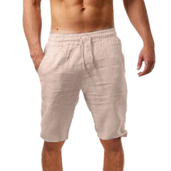 HEARUJOY - Cotton Casual Loose Trousers Men'S Summer Casual And Fashionable Solid Cotton And Linen Shorts Pantalon Hommes VêTement Homme