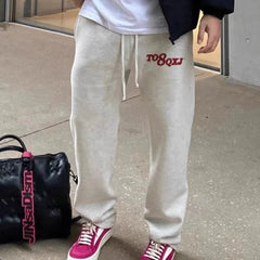 HEARUJOY - American Retro Trendy Sports Simple Style Straight Men Casual Loose Trousers Versatile Wide Legs