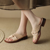 Hearujoy Summer Women Shoes Genuine Leather Low Heel Women Sandals Shoes for Women Concise Flat Shoes Woman Open Toe Slippers
