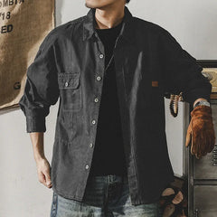 Hearujoy Men's Shirt American Retro Workwear Long-sleeved Loose Hard Hunter Hunting Shirt Men's Spring Fashion Personality Coach Coat New