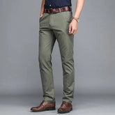 HEARUJOY - Summer Thin Slim Men Business Suit Pants Streetwear Fashion Korean Male Clothing Cotton Solid Daily Casual Straight Trousers 42