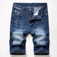 HEARUJOY - Ripped Denim Knee Length Men's Jeans Straight Shorts Mens Fashion Summer Denim Short Pants Bermuda Cotton Casual Jeans Plus Size
