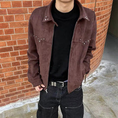 HEARUJOY - Autumn New Men's Solid Color Short Flight Jacket American Retro Fashion Trend Street Hip Hop Loose Casual Niche Men's Tops