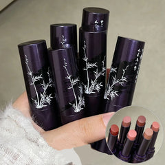 YICKYUE - 6 Colors Punk Dark Red Lip Gloss Matte Lipstick Lasting Waterproof Smoky Dark Nude Purple Durable Natural Lip Tint Korea Makeup