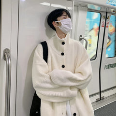 Hearujoy Winter Sweater Men Warm Fashion Cardigan Sweater Men Streetwear Korean Loose Long Sleeved Sweater Mens Jumper Clothes M-3XL