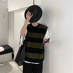 HEARUJOY - Waistcoat Sleeveless Long Sweater Man V Neck Knit Vests for Men Korean Popular Clothes Cheap Knitwear Cashmere Elegant Smooth