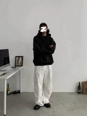 HEARUJOY - Loose Straight Leg Men's Work Trousers Spring Autumn American Retro Sle Casual Multiple kets Utili Pants