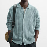HEARUJOY - Spring And Autumn New Men's Knitted Long-Sleeved Jacket Korean Retro Fashion Trend Casual Simple Loose Breathable Men's Tops