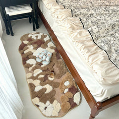 YICKYUE - Irregular Tufting Moss Bedroom Rug Soft Fluffy Scenic Bedside Carpet Floor Pad Bathroom Mat Doormat Aesthetic Home Room Decor